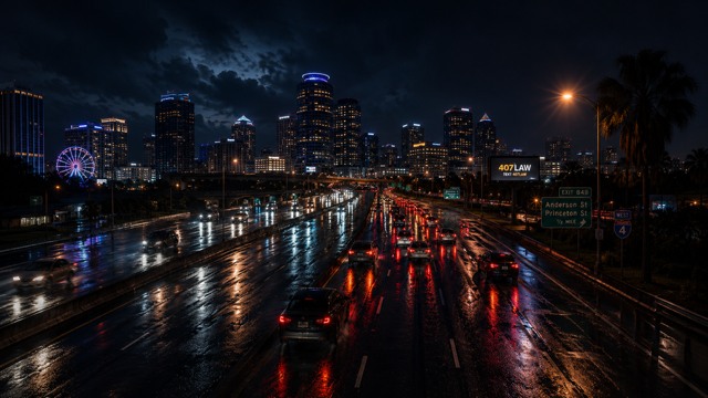 Central Florida highway at night